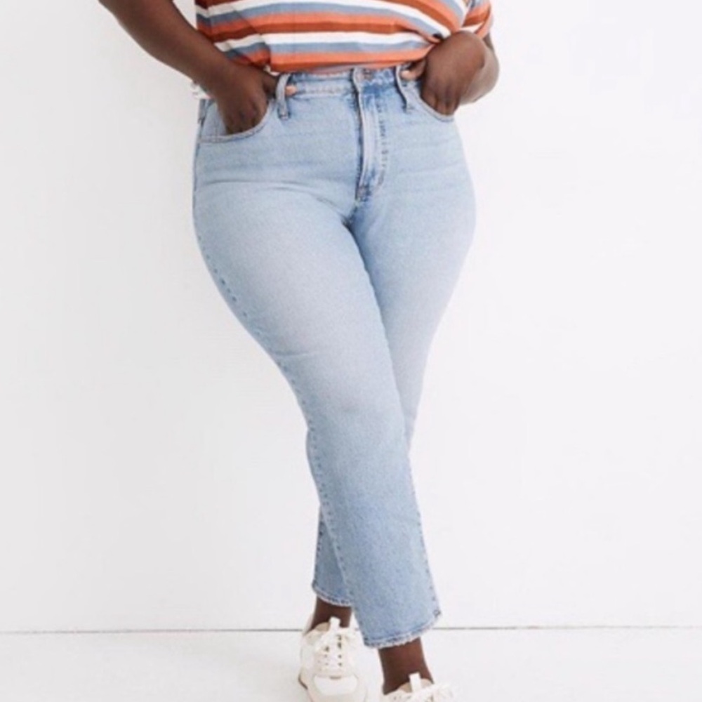 MADEWELL NWT THE PERFECT VINTAGE JEAN LIGHT BLUE WASH PLUS SIZE 36 HIGH RISE - Picture 2 of 10